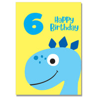 Yellow Dinosaur Age Birthday Card